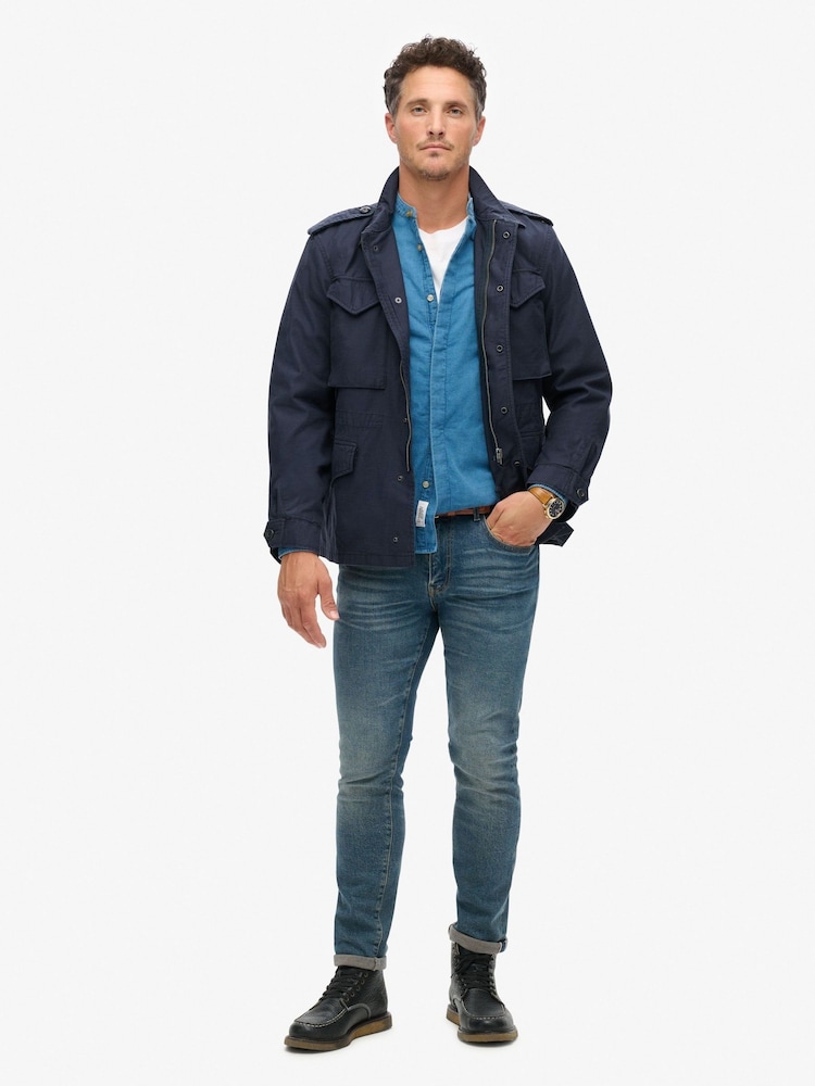 Niebieski - Kurtka Superdry The Merchant Store Field w 100% z bawełny - Image 2 of 6