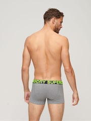 Superdry Grey/Black Cotton Trunks 3 Pack - Image 2 of 5