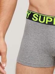 Superdry Grey/Black Cotton Trunks 3 Pack - Image 3 of 5