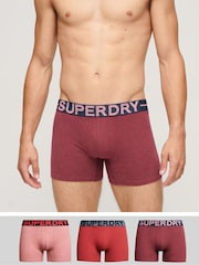 Superdry Red/Pink Boxer Shorts 3 Pack - Image 1 of 8