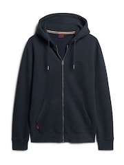 Superdry Blue Navy Essential Logo Zip-Up Hoodie - Image 4 of 6