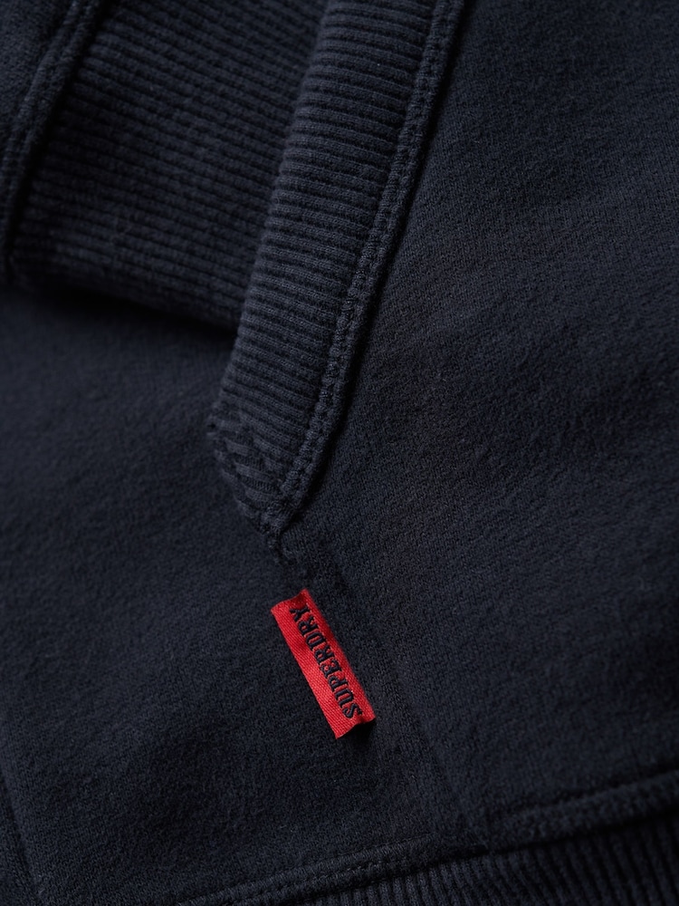 Superdry Blue Navy Essential Logo Zip-Up Hoodie - Image 6 of 6 Superdry Blue Navy Essential Logo Zip-Up Hoodie - Image 6 of 6