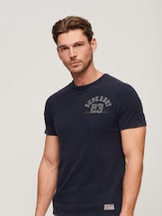 Superdry Blue 100% Cotton Vintage Athletic Short Sleeve T-Shirt - Image 1 of 5