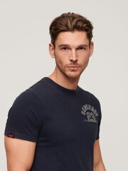 Superdry Blue 100% Cotton Vintage Athletic Short Sleeve T-Shirt - Image 3 of 5