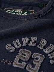 Superdry Blue 100% Cotton Vintage Athletic Short Sleeve T-Shirt - Image 4 of 5