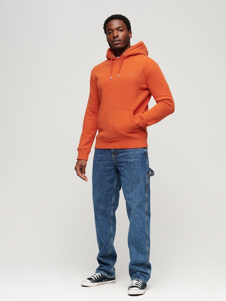 Superdry Orange Essential Slim Fit Logo Hoodie - Image 2 of 15