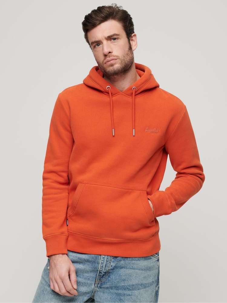 Superdry Orange Essential Slim Fit Logo Hoodie - Image 4 of 15