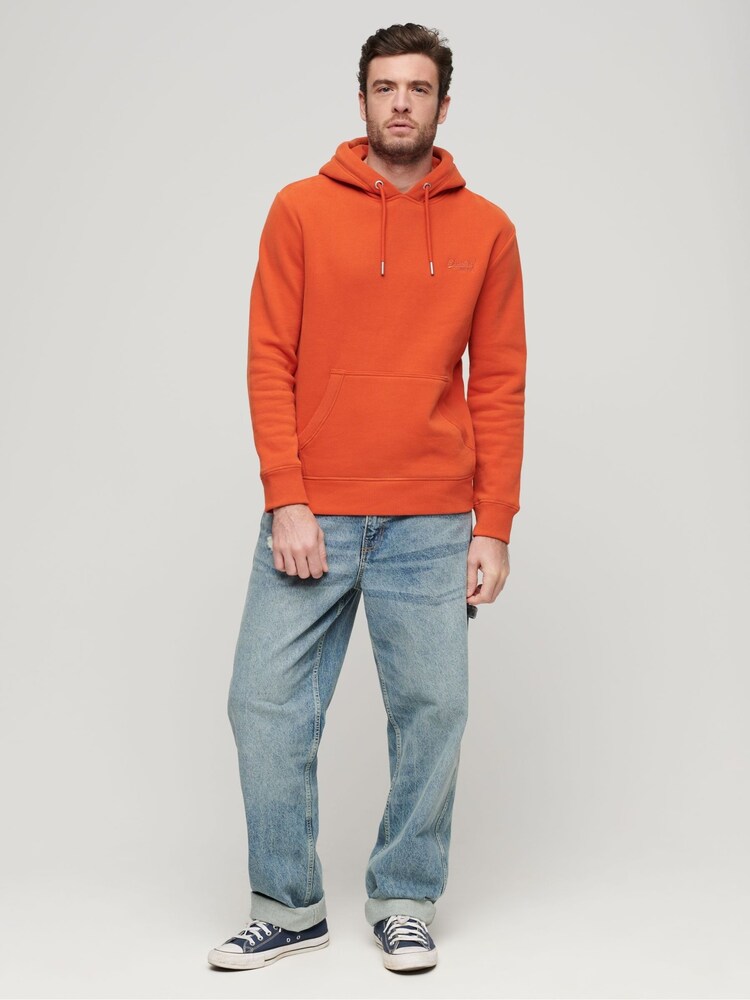 Superdry Orange Essential Slim Fit Logo Hoodie - Image 6 of 15
