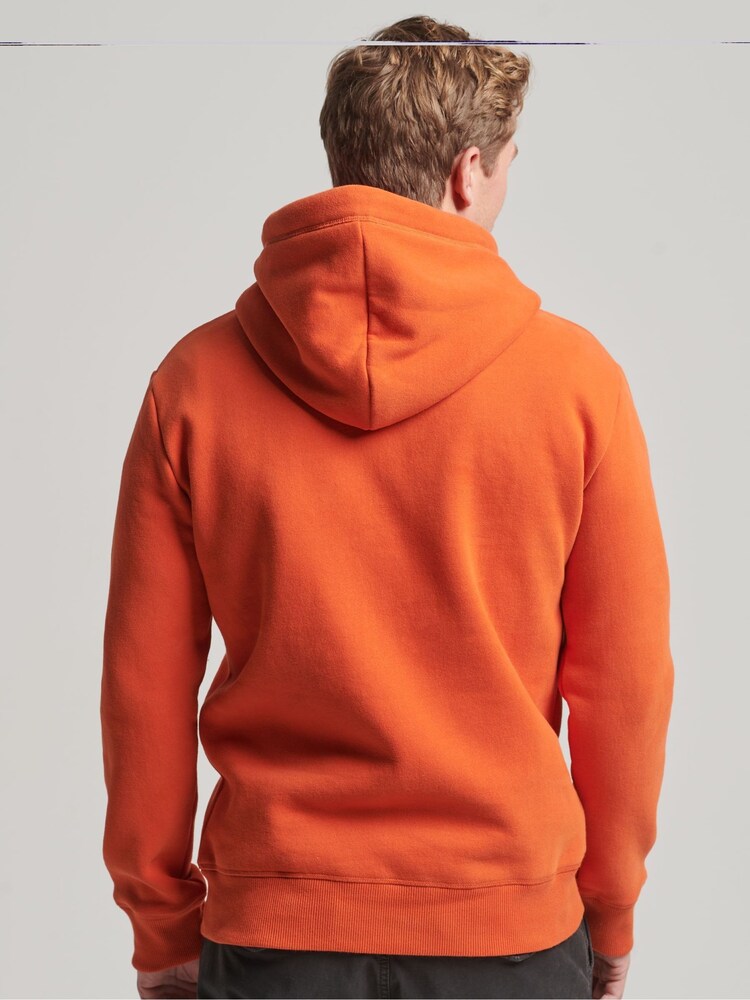 Superdry Orange Essential Slim Fit Logo Hoodie - Image 8 of 15