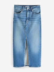 Good American Blue Split Front Midi Skirt - Image 5 of 5