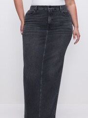 Good American Black Denim Tube Maxi Skirt - Image 5 of 7
