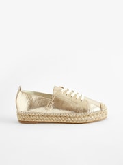 Gold Forever Comfort® Espadrille Toe Cap Lace-Up Trainers - Image 4 of 8
