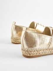 Gold Forever Comfort® Espadrille Toe Cap Lace-Up Trainers - Image 5 of 8
