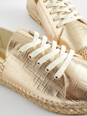 Gold Forever Comfort® Espadrille Toe Cap Lace-Up Trainers - Image 7 of 8