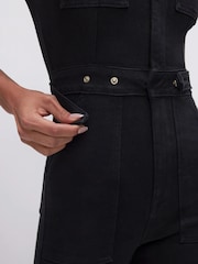 Good American Black Fit For Success Denim Jumpsuit - Image 4 of 6