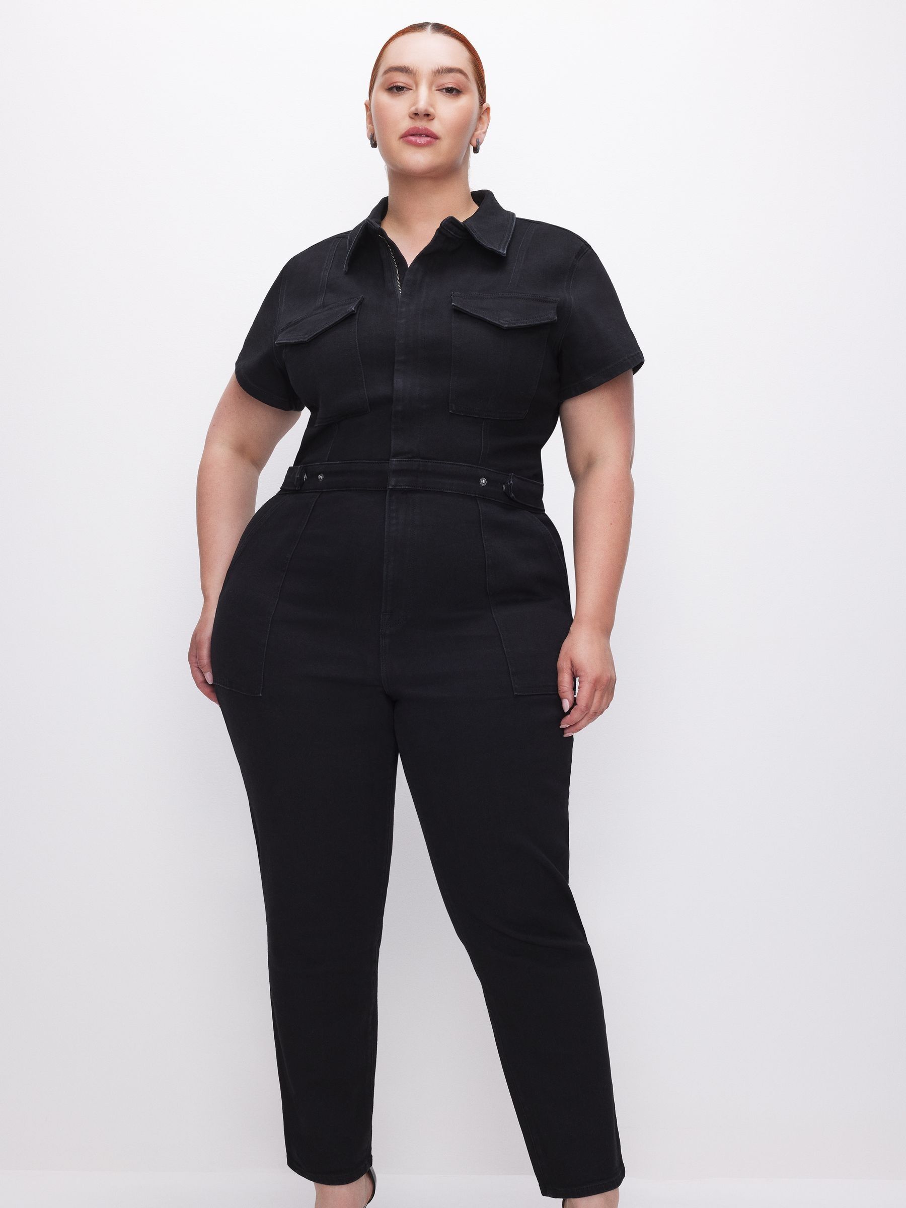 Buy Good American Black Fit For Success Denim Jumpsuit from Next