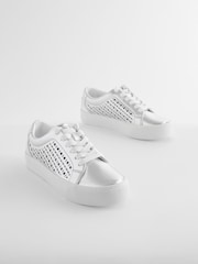 srebrna (barva); srebro - Forever Comfort® Lakirane trenirke z laserskim rezom - Slika 1 iz 6
