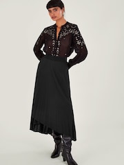Monsoon Black Parly Pleated Skirt - Image 3 of 5