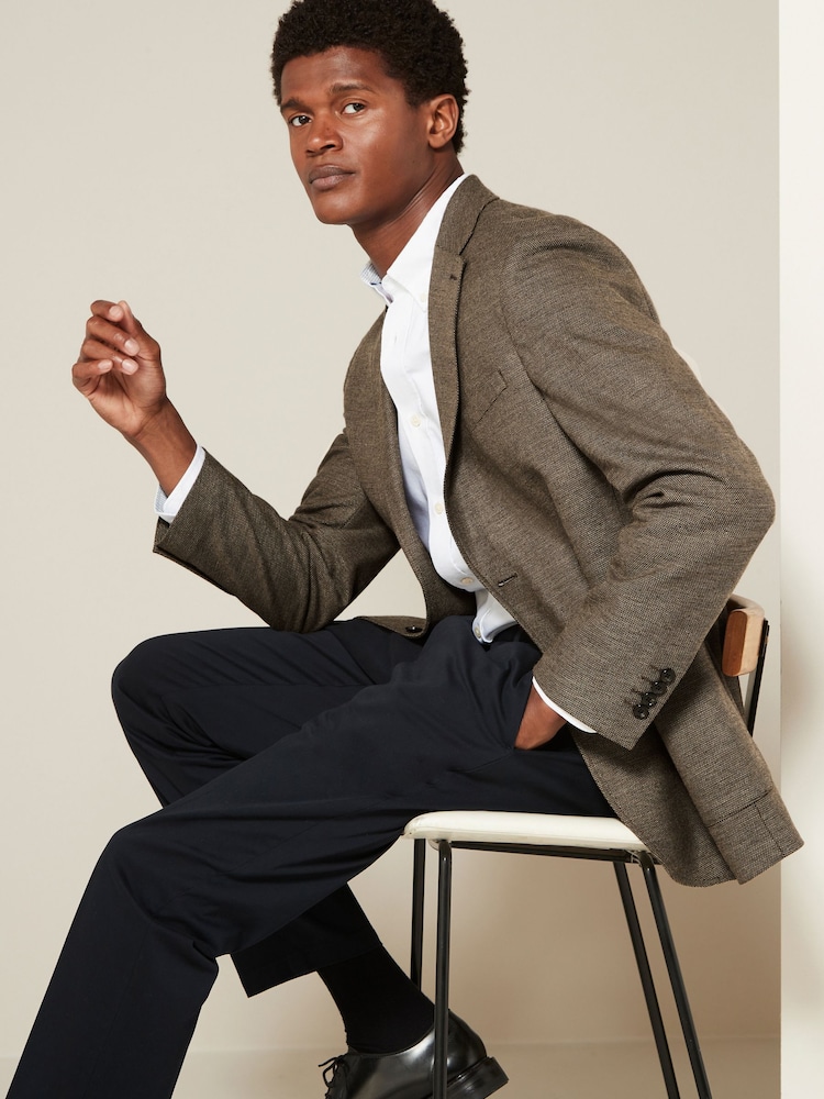 Bruin - Normale Pasvorm - Modieuze blazer met textuur - Image 3 of 11