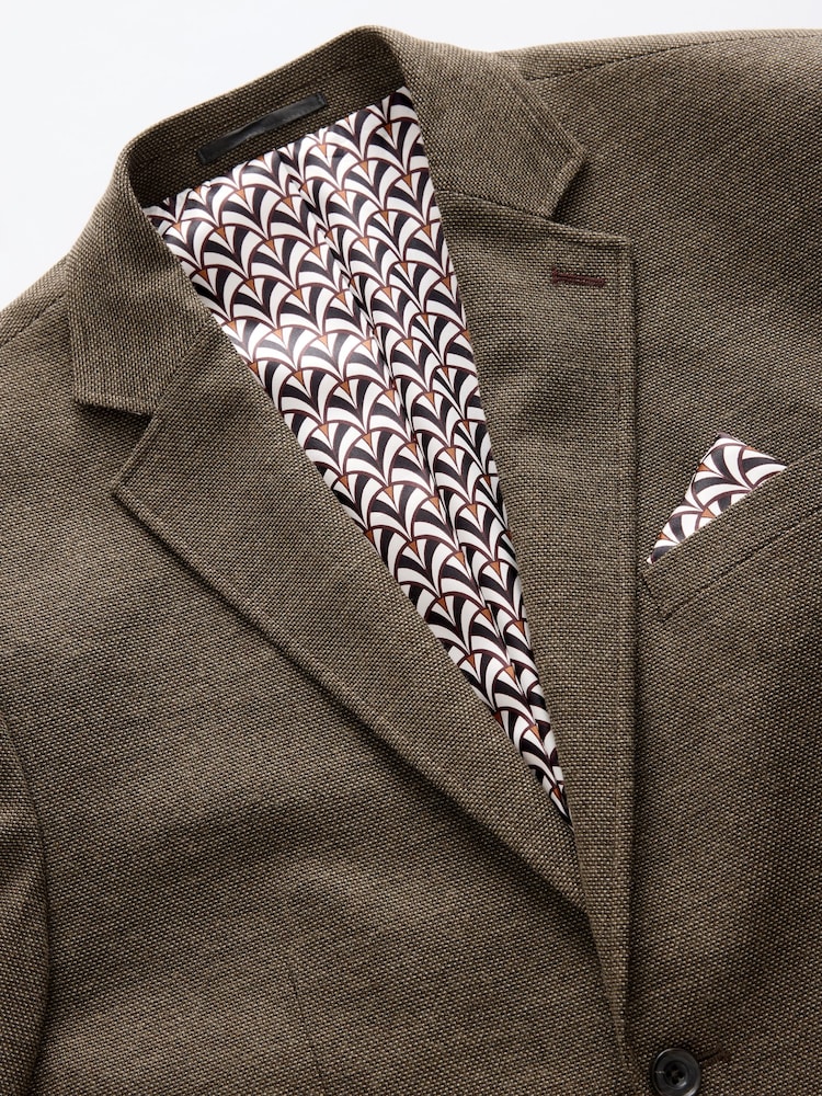 Bruin - Normale Pasvorm - Modieuze blazer met textuur - Image 5 of 11