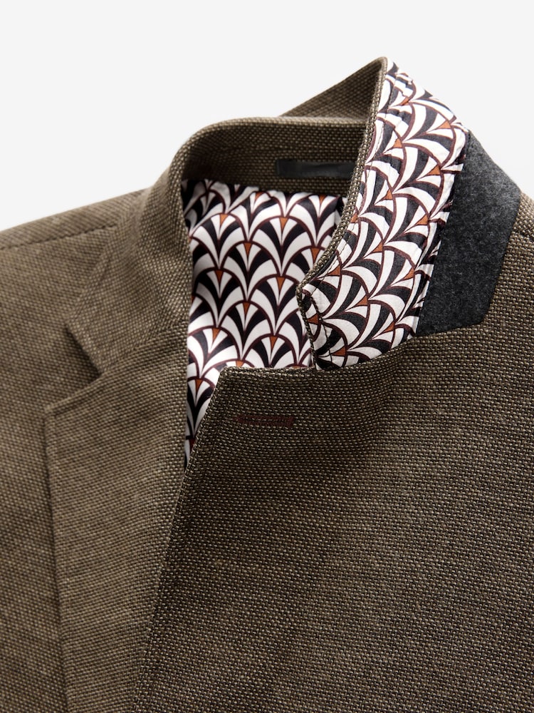 Bruin - Normale Pasvorm - Modieuze blazer met textuur - Image 7 of 11
