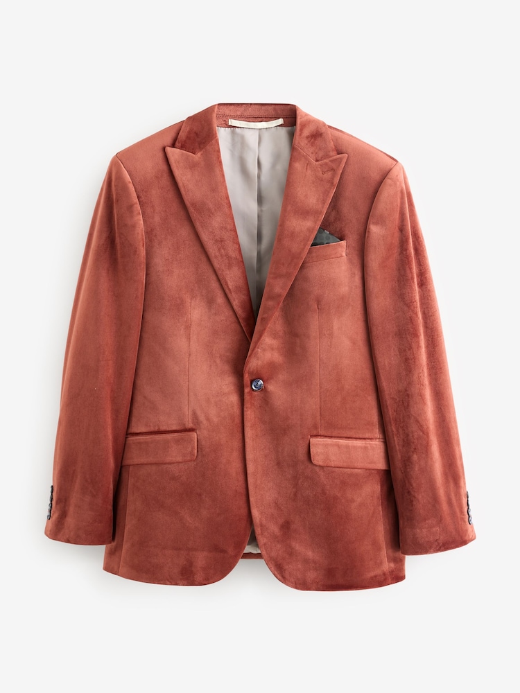 Marron rouille - Self Velours à revers Blazer - Image 6 of 10