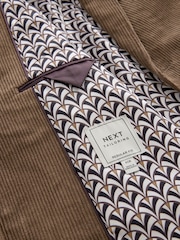 Neutral Brown Regular Fit Textured Corduroy Blazer - Image 10 of 11