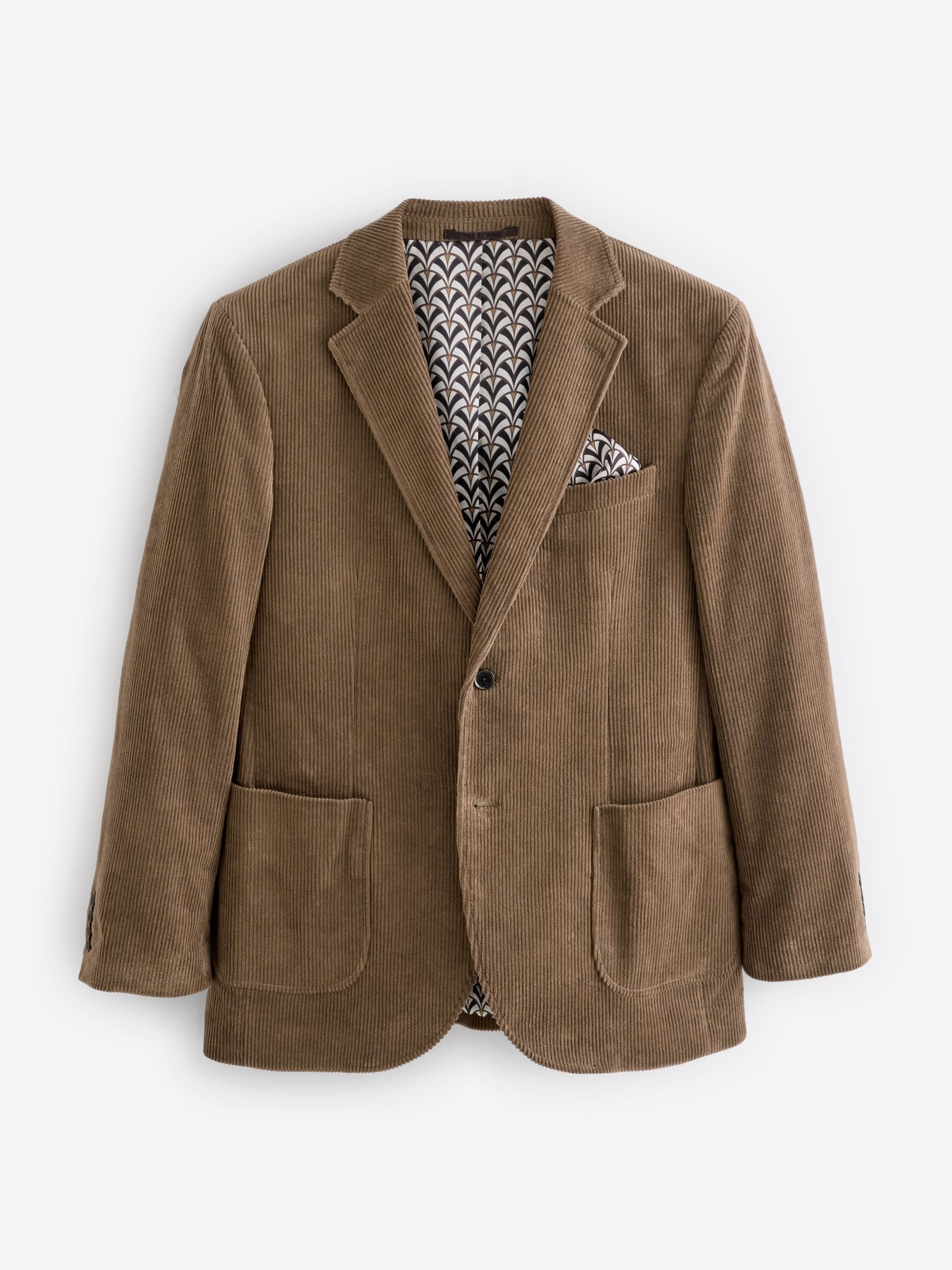 Buy Neutral Brown Regular Fit Cord Blazer from Next USA