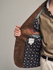 Neutral Brown Regular Fit Textured Corduroy Blazer - Image 5 of 11