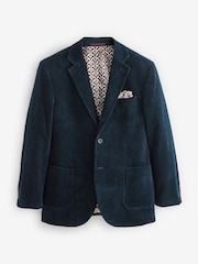 Navy Blue Regular Fit Textured Corduroy Blazer - Image 5 of 10