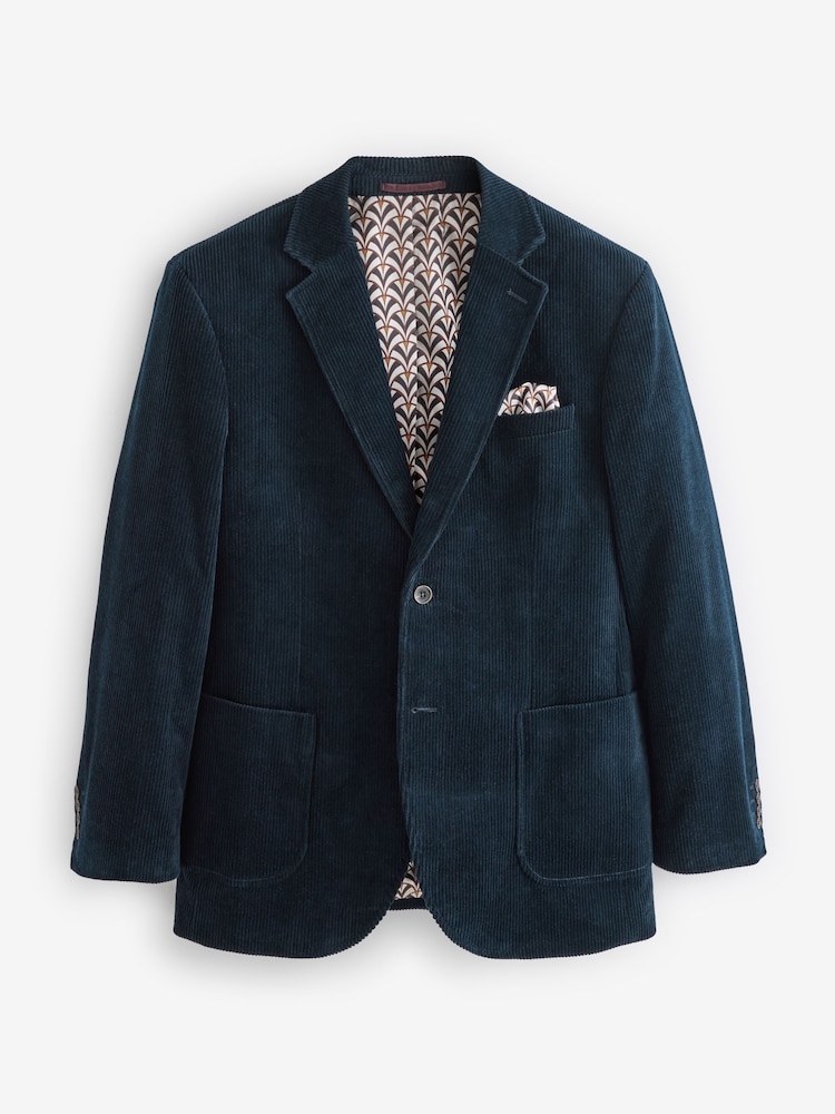 Buy Navy Blue Regular Fit Cord Blazer from Next USA