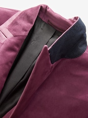 rose fuchsia - Slim Fit (Slim Fit) - Self Velours à revers Blazer - Image 10 of 11