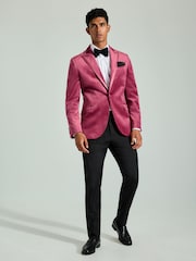 rose fuchsia - Slim Fit (Slim Fit) - Self Velours à revers Blazer - Image 2 of 11