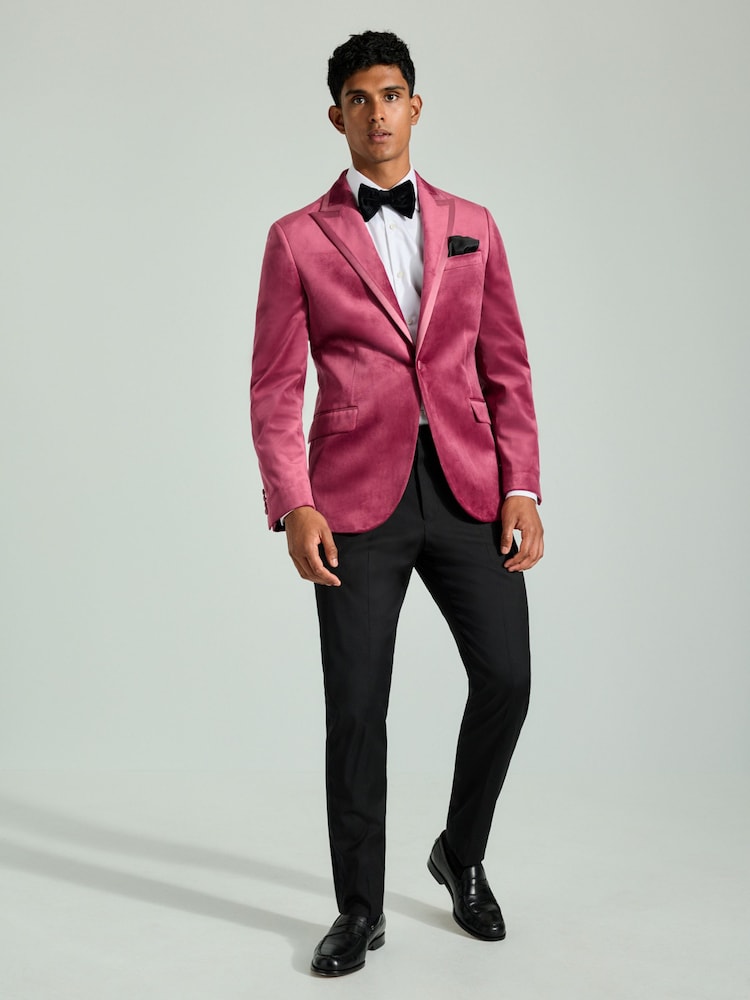 rose fuchsia - Slim Fit (Slim Fit) - Self Velours à revers Blazer - Image 2 of 11