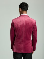 rose fuchsia - Slim Fit (Slim Fit) - Self Velours à revers Blazer - Image 3 of 11
