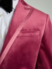 rose fuchsia - Slim Fit (Slim Fit) - Self Velours à revers Blazer - Image 5 of 11