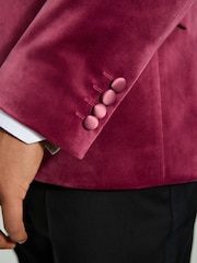 rose fuchsia - Slim Fit (Slim Fit) - Self Velours à revers Blazer - Image 6 of 11