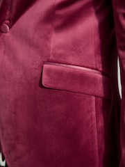 rose fuchsia - Slim Fit (Slim Fit) - Self Velours à revers Blazer - Image 7 of 11