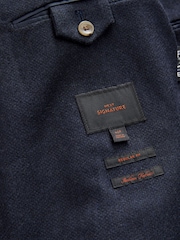 Navy Blue Nova Fides Signature Textured Wool Blazer - Image 10 of 12