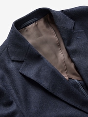 Navy Blue Nova Fides Signature Textured Wool Blazer - Image 9 of 12