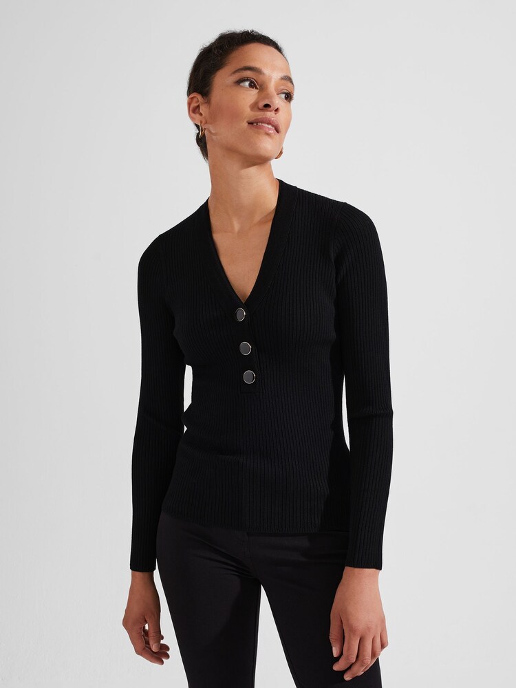 Hobbs Black Kaya Jumper - Image 1 of 4 Hobbs Black Kaya Jumper - Image 1 of 4