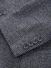 Charcoal Grey Brushed Check Blazer With Wool - Image 10 of 12