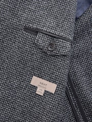 Charcoal Grey Brushed Check Blazer With Wool - Image 11 of 12
