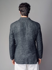 Charcoal Grey Brushed Check Blazer With Wool - Image 3 of 12