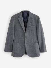 Charcoal Grey Brushed Check Blazer With Wool - Image 7 of 12