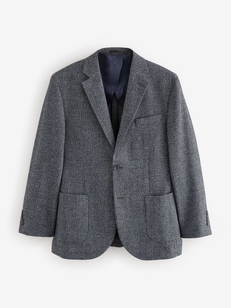 Buy Charcoal Grey Brushed Check Blazer With Wool from the Next UK