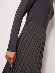 Mint Velvet Grey Jersey Pleat Midi Dress - Image 5 of 7