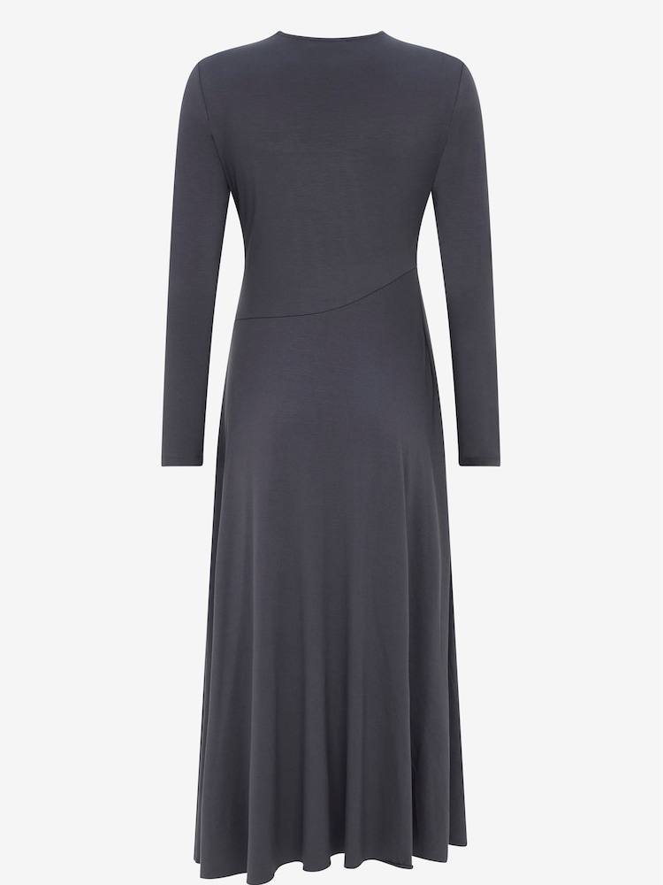 Mint Velvet Grey Jersey Pleat Midi Dress - Image 7 of 7