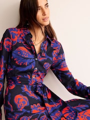 Boden Navy Multi Laura Jersey Midi Shirt Dress - Image 3 of 5