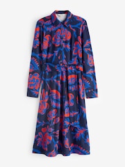 Boden Navy Multi Laura Jersey Midi Shirt Dress - Image 5 of 5